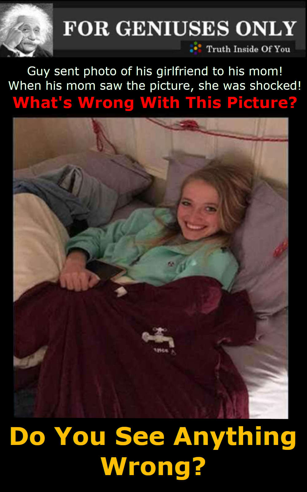 Guy sent photo of his girlfriend to his mom! When his mom saw the picture, she was shocked! What's Wrong With This Picture