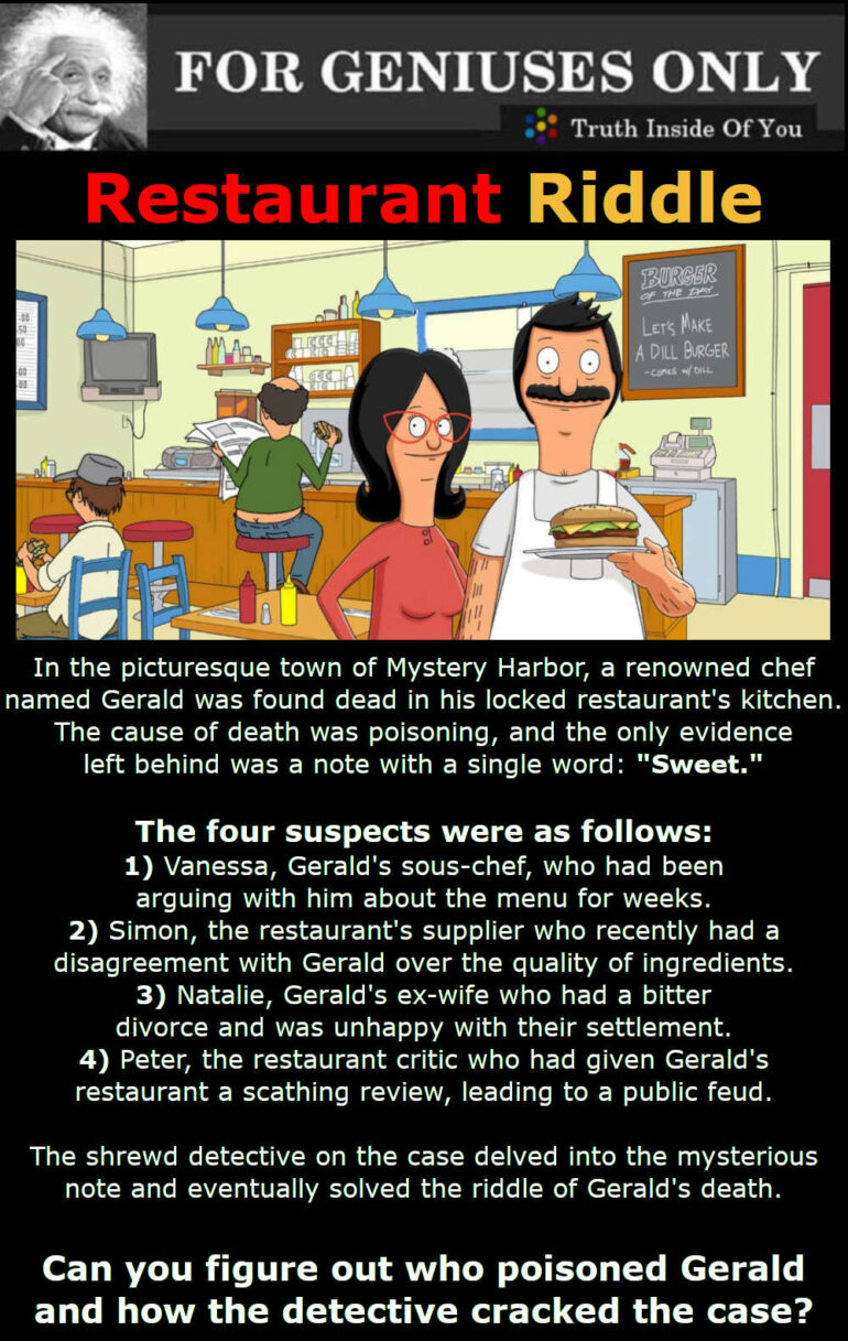 a fancy restaurant in new york riddle