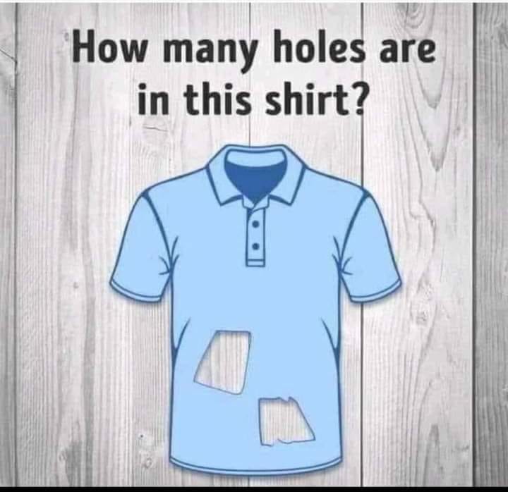 How many holes are in this shirt