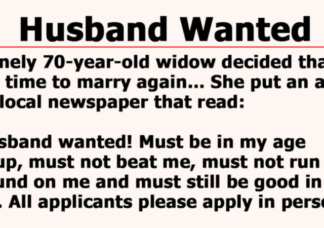 70-Year-Old Widow Posts A Newspaper Ad To Find A Husband