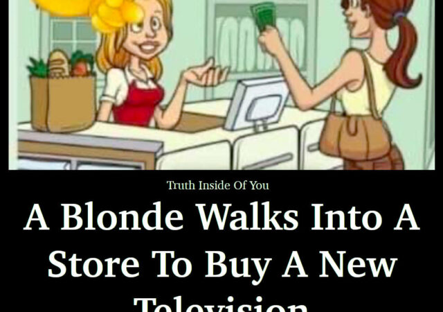 A Blonde Walks Into A Store To Buy A New Television