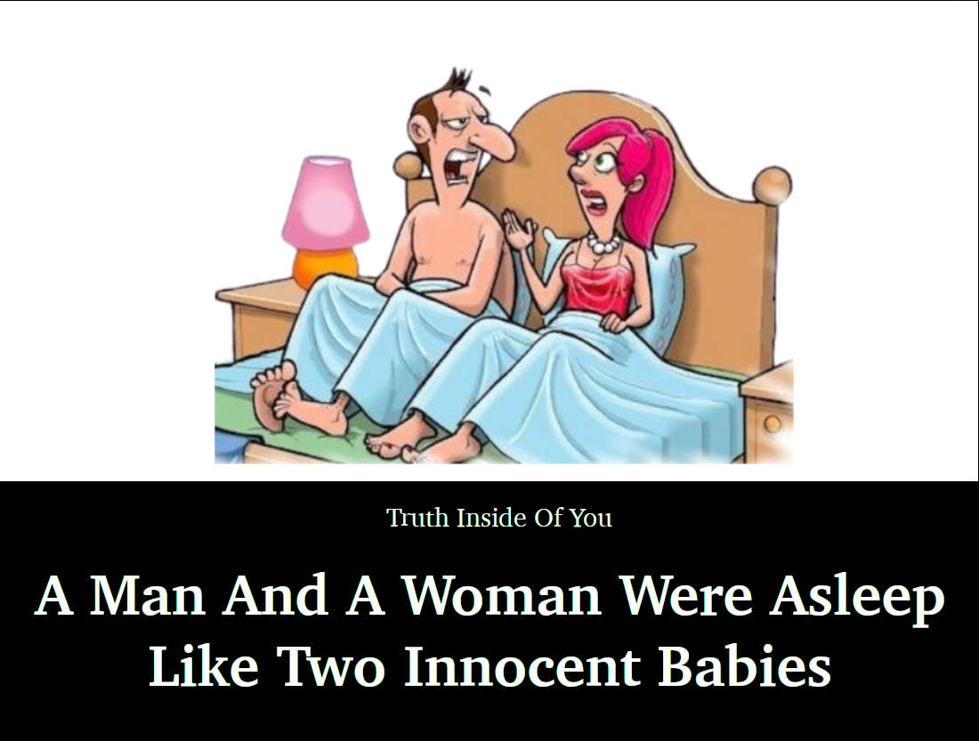 A Man And A Woman Were Asleep Like Two Innocent Babies