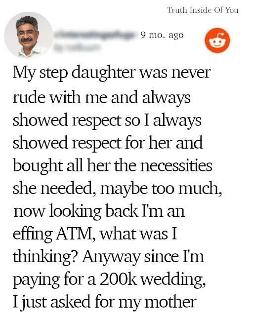 I'm not paying for stepdaughter’s wedding after she picked her bio father to walk her down the aisle