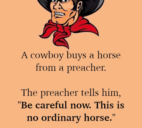 JOKE- A Cowboy Decides To Buy A Horse From A Preacher